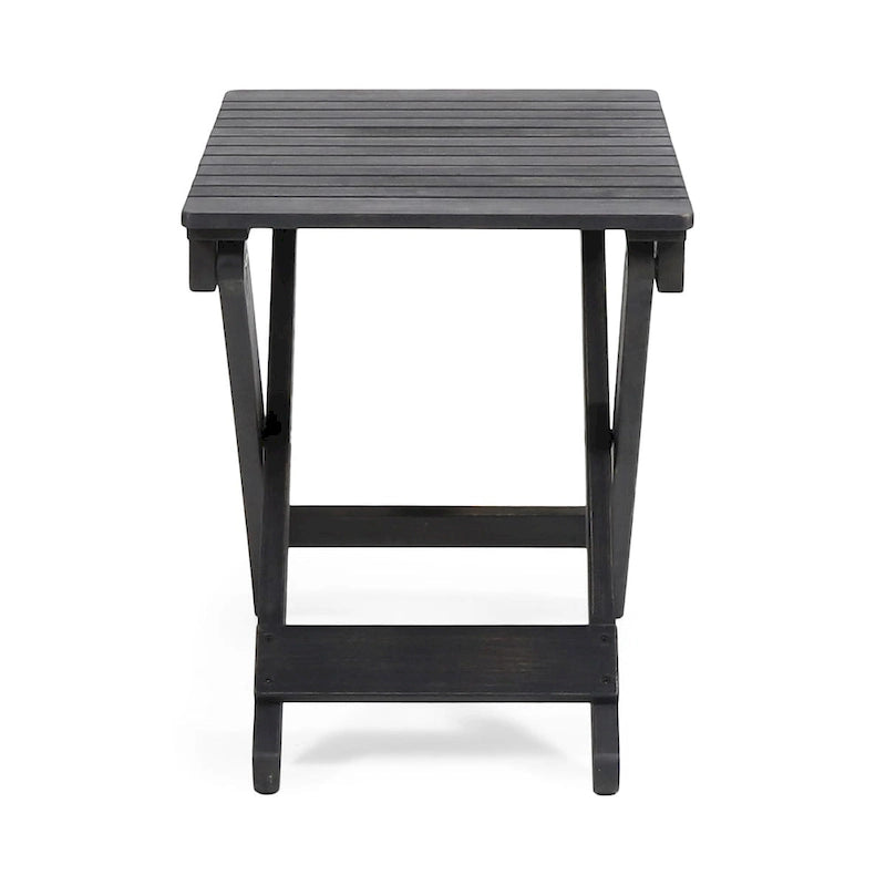 Table d'appoint pliante en bois d'extérieur, 15P x 22,75L x 18,25H