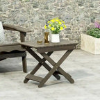Table d'appoint pliante en bois d'extérieur, 15P x 22,75L x 18,25H