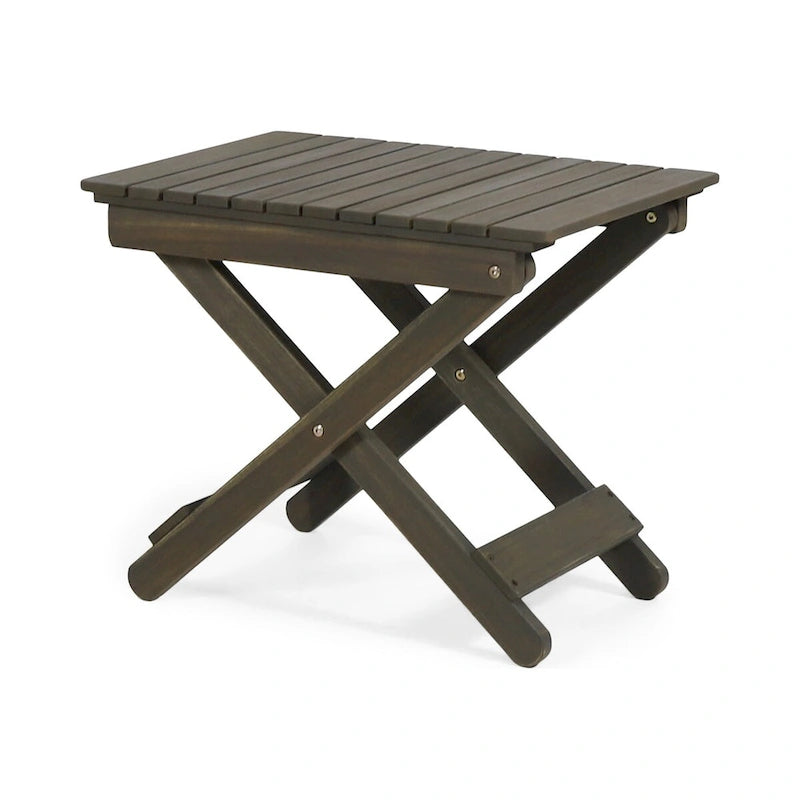 Table d'appoint pliante en bois d'extérieur, 15P x 22,75L x 18,25H