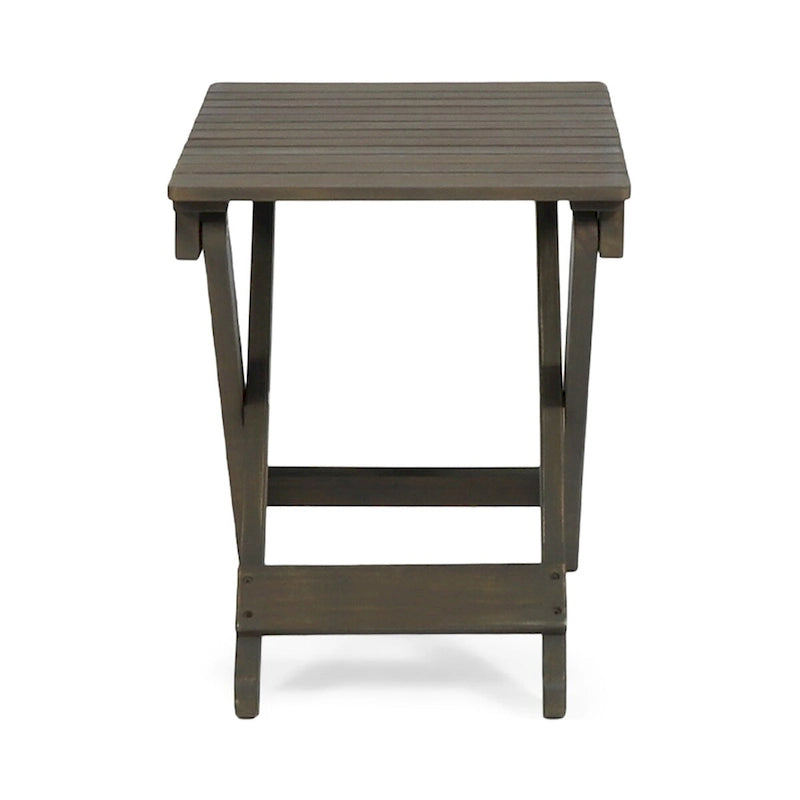 Table d'appoint pliante en bois d'extérieur, 15P x 22,75L x 18,25H