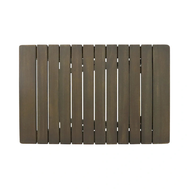 Table d'appoint pliante en bois d'extérieur, 15P x 22,75L x 18,25H
