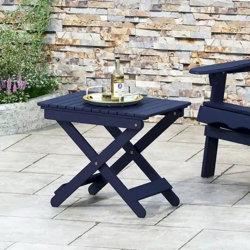 Table d'appoint pliante en bois d'extérieur, 15P x 22,75L x 18,25H