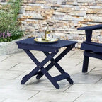 Table d'appoint pliante en bois d'extérieur, 15P x 22,75L x 18,25H