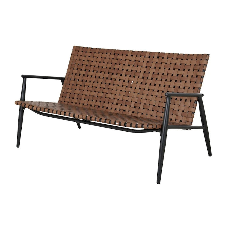 Ensemble de chaises Adirondack et table en rotin tressé pour patio