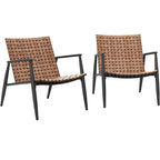 Ensemble de chaises Adirondack et table en rotin tressé pour patio