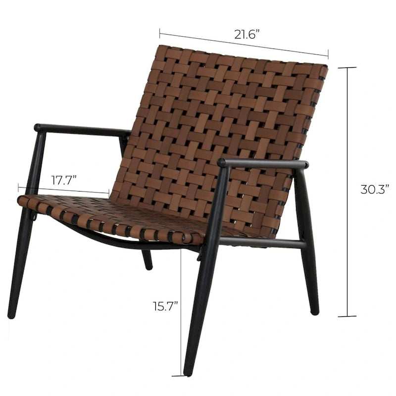 Ensemble de chaises Adirondack et table en rotin tressé pour patio