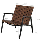 Ensemble de chaises Adirondack et table en rotin tressé pour patio