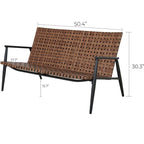 Ensemble de chaises Adirondack et table en rotin tressé pour patio