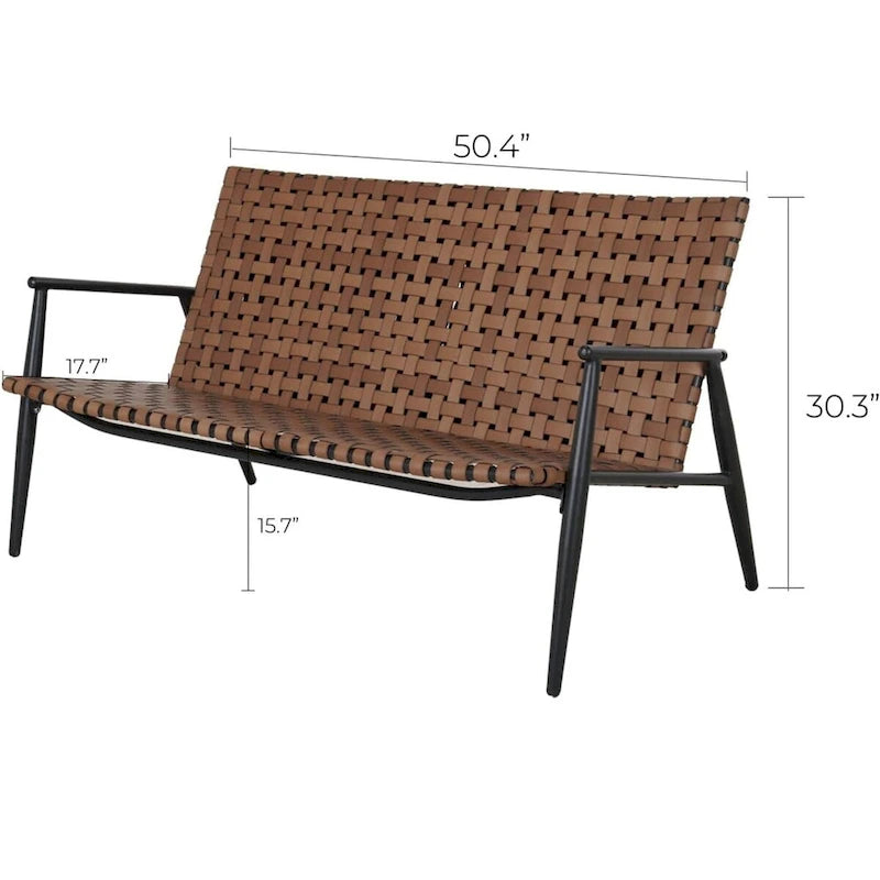 Ensemble de chaises Adirondack et table en rotin tressé pour patio