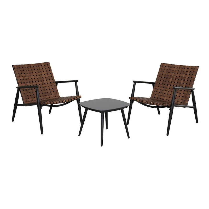 Ensemble de chaises Adirondack et table en rotin tressé pour patio
