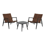 Ensemble de chaises Adirondack et table en rotin tressé pour patio