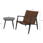 Ensemble de chaises Adirondack et table en rotin tressé pour patio