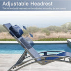 Fauteuil inclinable d'extérieur réglable en aluminium gris, lot de 2 chaises longues avec oreiller - N/A