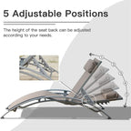 Fauteuil inclinable d'extérieur réglable en aluminium gris, lot de 2 chaises longues avec oreiller - N/A