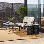 Glitzhome Lot de 2 tabourets d'appoint/tables d'extérieur en métal noir brillant - 14,25 L x 14,25 P x 18,75 H