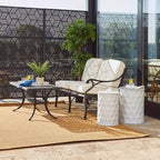 Glitzhome Lot de 2 tabourets d'appoint/tables d'extérieur en métal noir brillant - 14,25 L x 14,25 P x 18,75 H