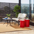 Glitzhome Lot de 2 tabourets d'appoint/tables d'extérieur en métal noir brillant - 14,25 L x 14,25 P x 18,75 H