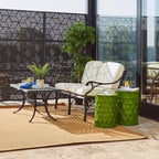 Glitzhome Lot de 2 tabourets d'appoint/tables d'extérieur en métal noir brillant - 14,25 L x 14,25 P x 18,75 H