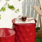 Glitzhome Lot de 2 tabourets d'appoint/tables d'extérieur en métal noir brillant - 14,25 L x 14,25 P x 18,75 H