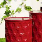 Glitzhome Lot de 2 tabourets d'appoint/tables d'extérieur en métal noir brillant - 14,25 L x 14,25 P x 18,75 H