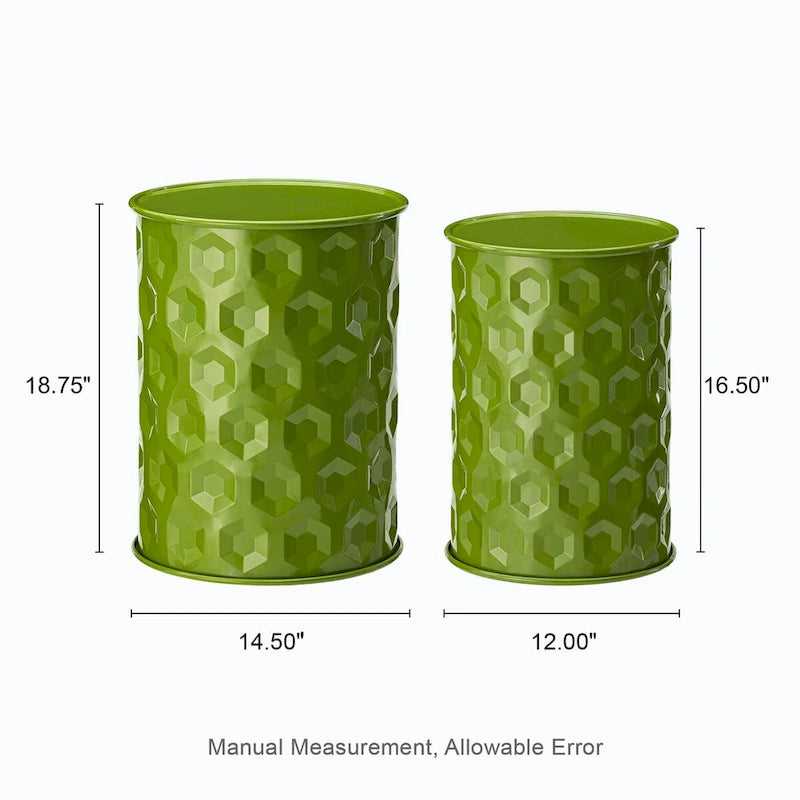 Glitzhome Lot de 2 tabourets d'appoint/tables d'extérieur en métal noir brillant - 14,25 L x 14,25 P x 18,75 H