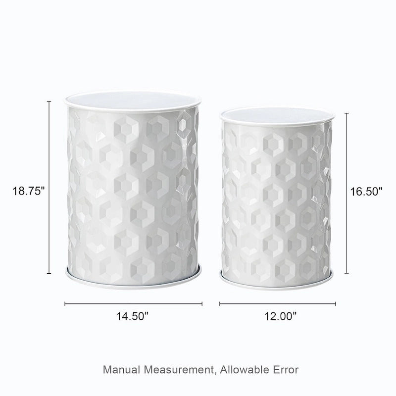 Glitzhome Lot de 2 tabourets d'appoint/tables d'extérieur en métal noir brillant - 14,25 L x 14,25 P x 18,75 H
