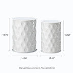Glitzhome Lot de 2 tabourets d'appoint/tables d'extérieur en métal noir brillant - 14,25 L x 14,25 P x 18,75 H