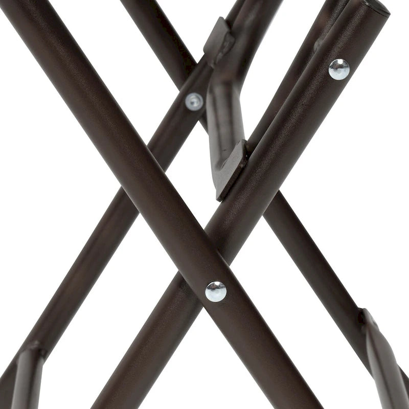 Table ronde pliante de patio extérieur avec plateau en verre trempé