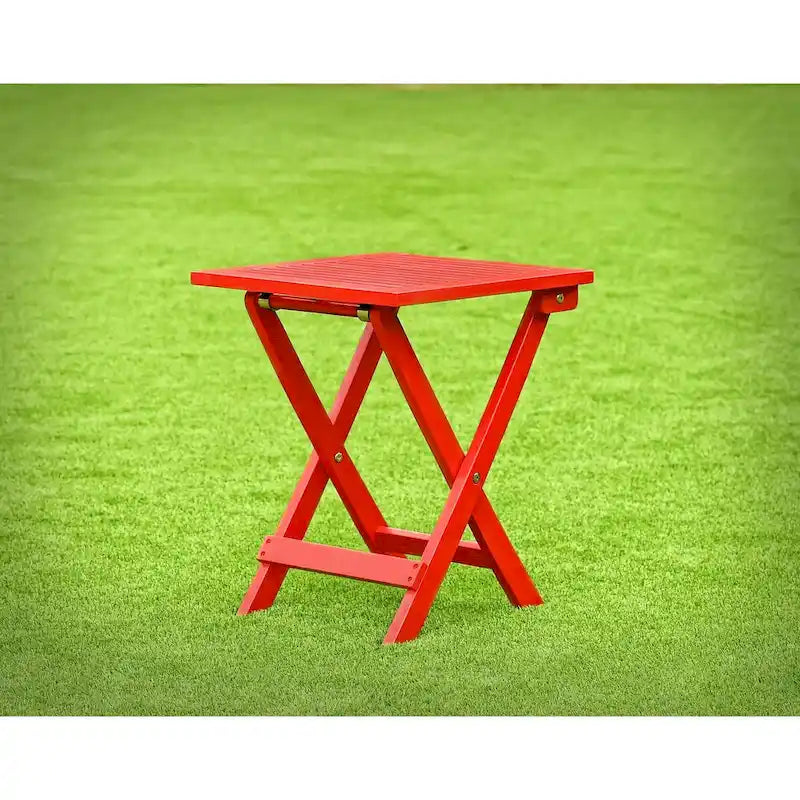 Table d'appoint pliante en bois Adirondack Leigh Country rouge