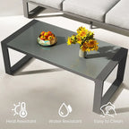 Table d'extérieur en aluminium et verre