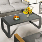 Table d'extérieur en aluminium et verre