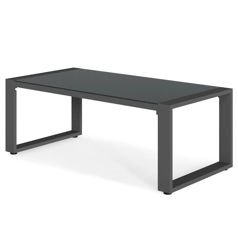 Table d'extérieur en aluminium et verre