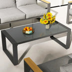 Table d'extérieur en aluminium et verre