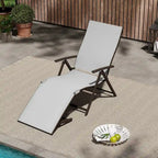 VredHom Outdoor Aluminum Portable Folding Chaise Lounge Chair - 70 L x 20 W x 14 H