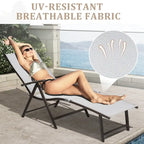 Chaise longue pliante portable d'extérieur VredHom en aluminium – 70 L x 20 l x 14 H