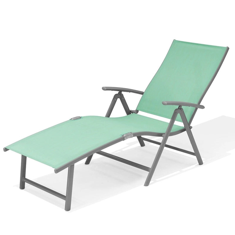 Chaise longue pliante portable d'extérieur VredHom en aluminium – 70 L x 20 l x 14 H