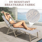 Chaise longue pliante portable d'extérieur VredHom en aluminium – 70 L x 20 l x 14 H