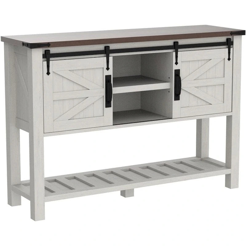 Table d'entrée de ferme, Console avec étagère de rangement, Table basse