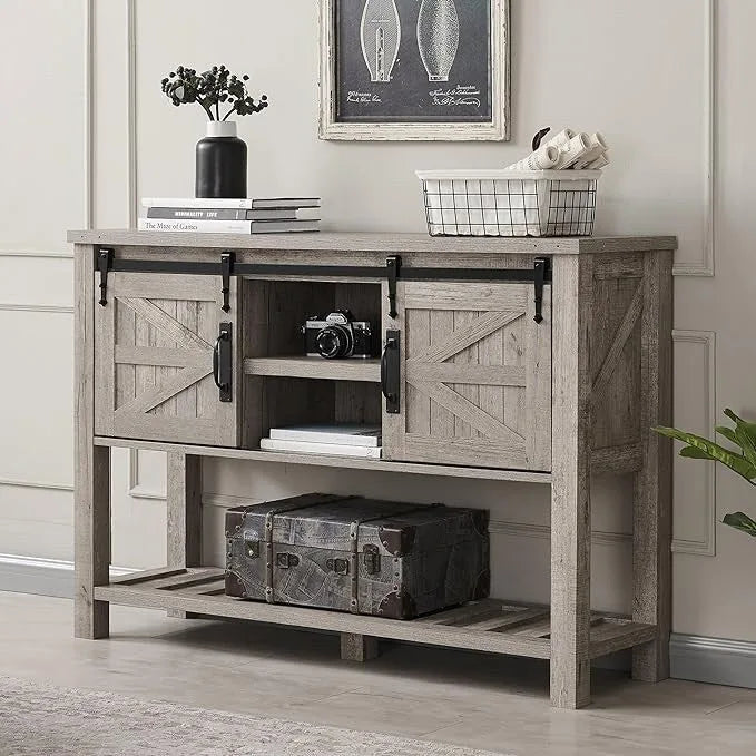 Table d'entrée de ferme, Console avec étagère de rangement, Table basse