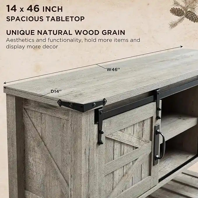 Table d'entrée de ferme, Console avec étagère de rangement, Table basse