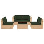 Ensemble de mobilier de jardin UPHA 5 pièces avec canapé en osier et coussins