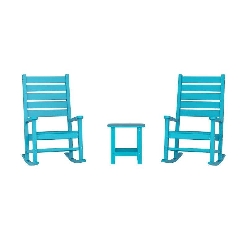 Ensemble commercial intérieur/extérieur 3 pièces avec 2 chaises berçantes et table d'appoint
