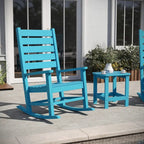 Ensemble commercial intérieur/extérieur 3 pièces avec 2 chaises berçantes et table d'appoint