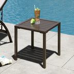 VredHom Outdoor Square Side Table Aluminum End Table - 15.7 L x 15.7 W x 15.9 H