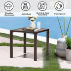 VredHom Table d'appoint carrée d'extérieur en aluminium - 40 L x 40 l x 40,5 H cm