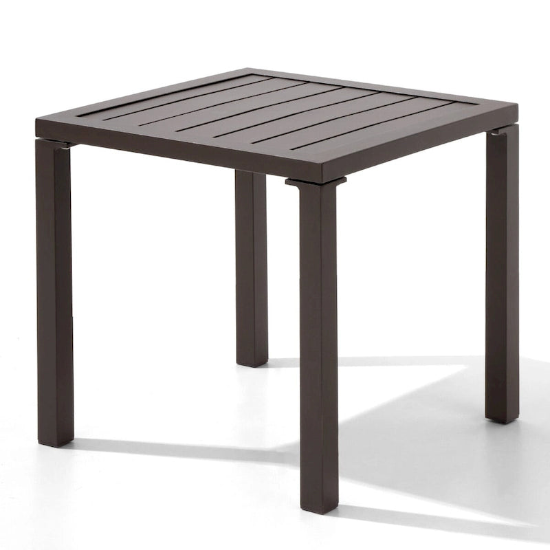 VredHom Table d'appoint carrée d'extérieur en aluminium - 40 L x 40 l x 40,5 H cm