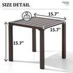 VredHom Table d'appoint carrée d'extérieur en aluminium - 40 L x 40 l x 40,5 H cm