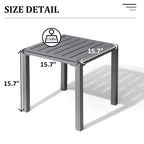VredHom Table d'appoint carrée d'extérieur en aluminium - 40 L x 40 l x 40,5 H cm
