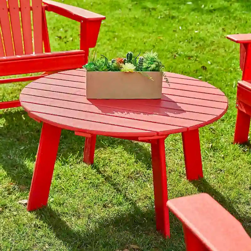 Glitzhome Elm Plus 20-36D Tables d'appoint Adirondack en PEHD pour Patio Extérieur