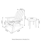 Glitzhome Elm Plus 20-36D Tables d'appoint Adirondack en PEHD pour Patio Extérieur